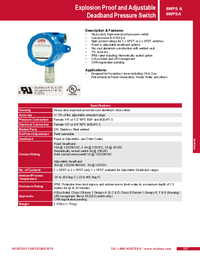 Thumbnail of document Data Sheet - 6WPS Explosion Proof & Adj. Deadband Press. Switch